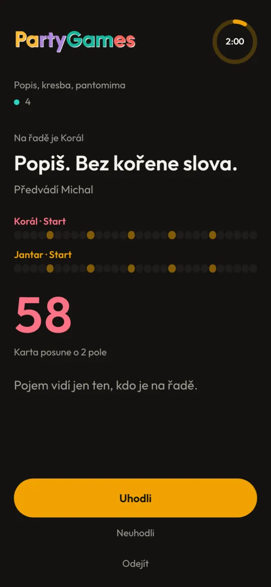 Telefon spoluhráče: úkol a odpočet bez pojmu
