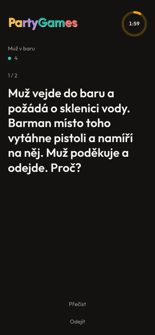 Začátek temné historky v telefonu